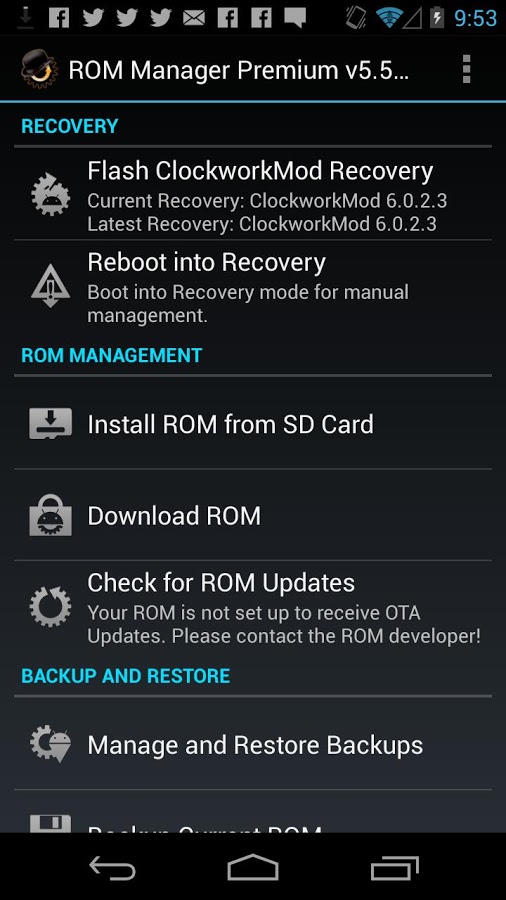 Download ROM Manager Android APK